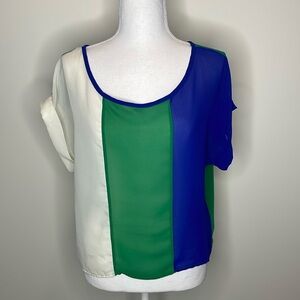 Rebecca Hampton Colorblock Sheer Top